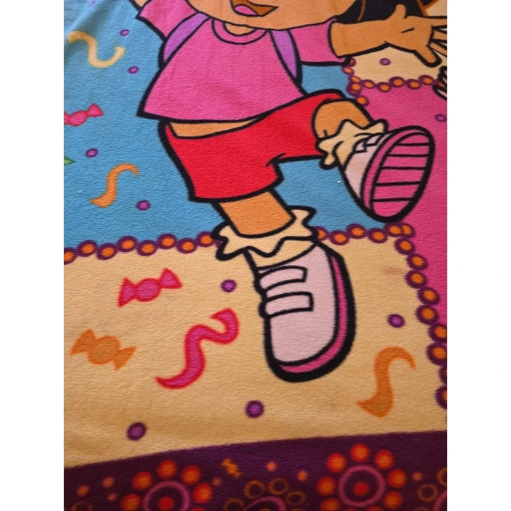 2004 Dora The Explorer And Boots Fleece Blanket Nick Jr 54x48‎ Inches